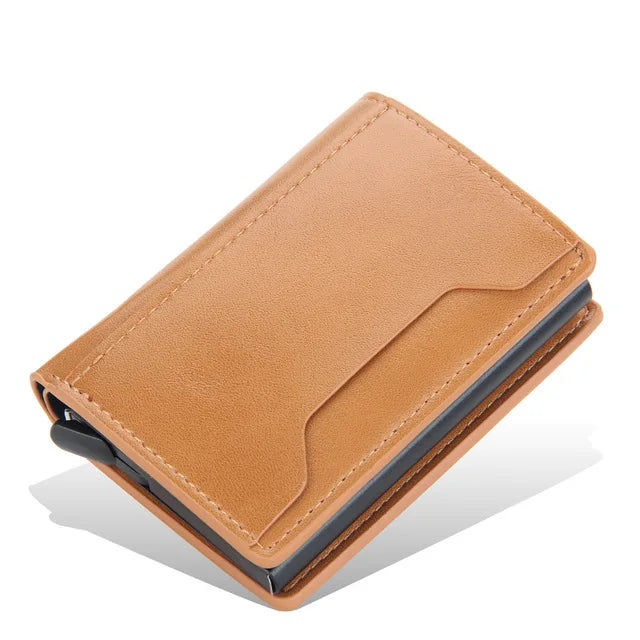 2021 Anti Rfid Card Holder Case Men Wallets Business Id Credit Bank Cardholder Bag Male Slim Metal Leather Smart Magic Wallet
