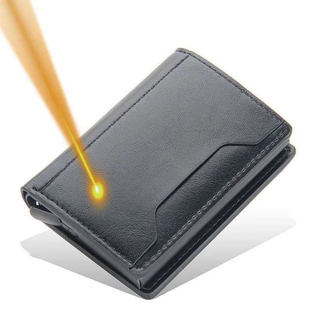 2021 Anti Rfid Card Holder Case Men Wallets Business Id Credit Bank Cardholder Bag Male Slim Metal Leather Smart Magic Wallet