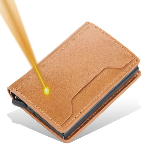 2021 Anti Rfid Card Holder Case Men Wallets Business Id Credit Bank Cardholder Bag Male Slim Metal Leather Smart Magic Wallet