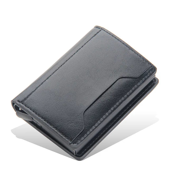 2021 Anti Rfid Card Holder Case Men Wallets Business Id Credit Bank Cardholder Bag Male Slim Metal Leather Smart Magic Wallet