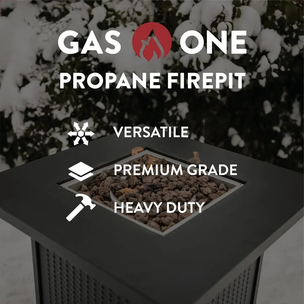 GasOne Propane Fire Pit Outdoor Heater – 28-inch Large Tabletop Fire Pit for Outdoor Use – 52,750 BTU Gas Fire Pit with Lava Roc