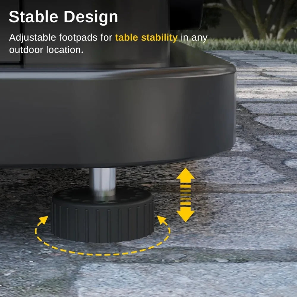 28'' Propane Fire Pit Table, 50,000 BTU Steel Gas FirePit for Outdoor, Outside Patio Deck and Garden, CSA Certified Fire Table