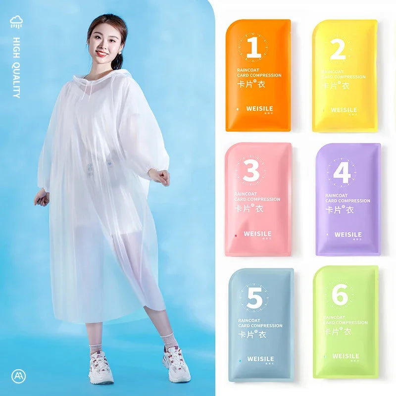Portable Waterproof Raincoat for Women & Men, Thickened Outdoor Travel Rainwear, Disposable Camping Rain Cover