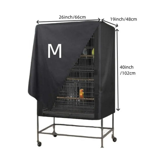 Bird Cage Cover Good Night Black Universal Oxford Cloth Waterproof Dustproof Cage Cover Blackout & Breathable Cage Shading Cover