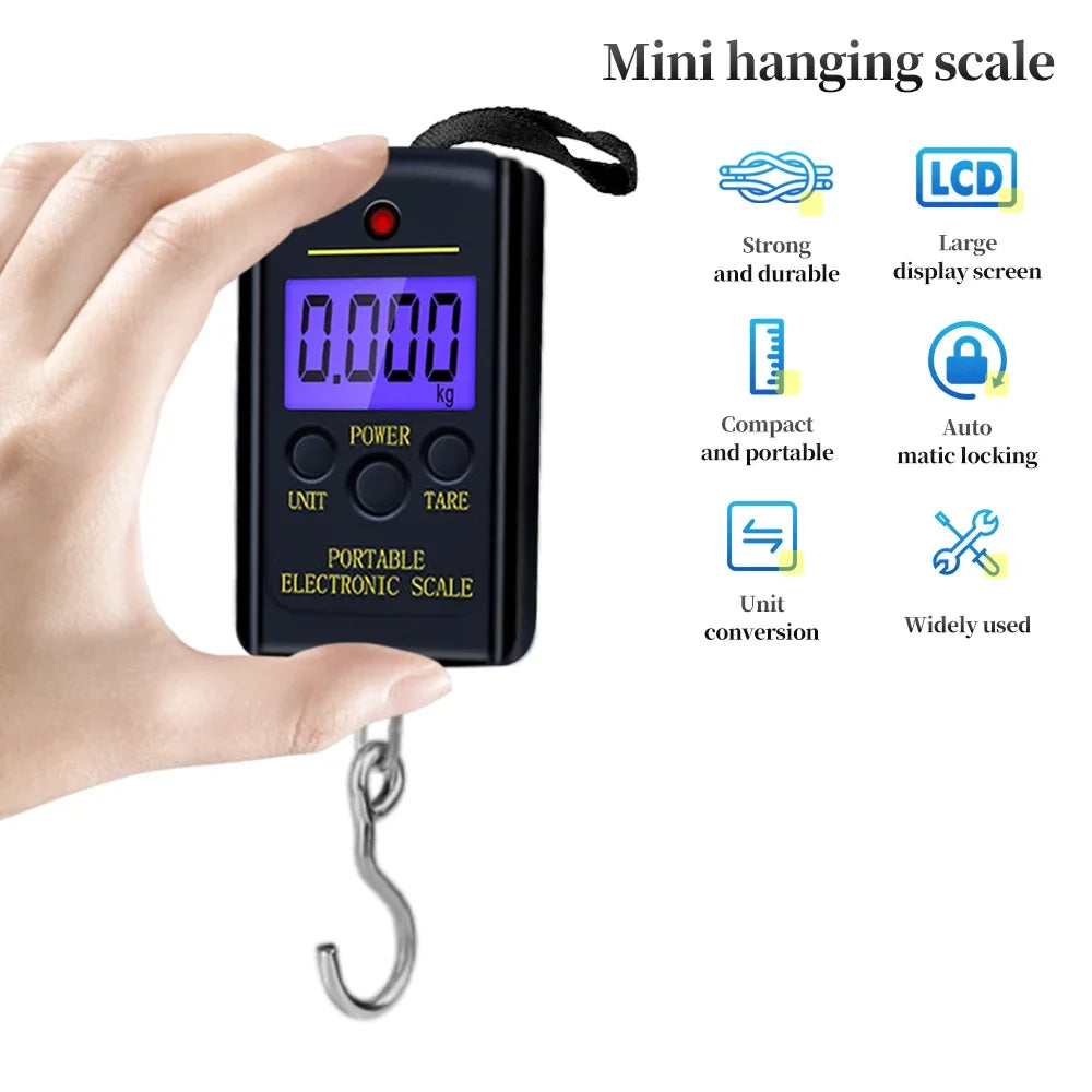 Portable Scale Digital LCD Display 40kg Electronic Luggage Hanging Suitcase Travel Weighs Baggage Weight Scale Jin/ Kg/ Lb/ Oz