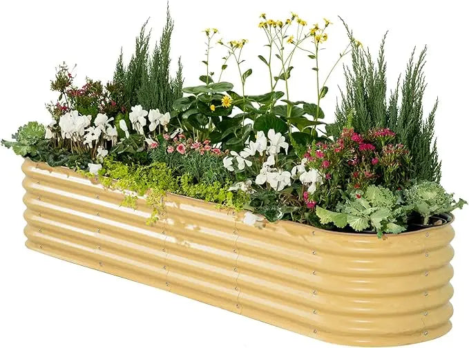 Vego garden Raised Garden Bed Kits, 17" Tall 9 in 1 8ft X 2ft Metal Raised Planter Bed for Vegetables Flowers Ground Planter Box
