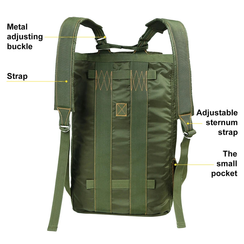 Durable All-purpose Backpack Lightweight Carryall Parachute Bag For Outdoor Hunting Trips Hiking School Carry Adventures