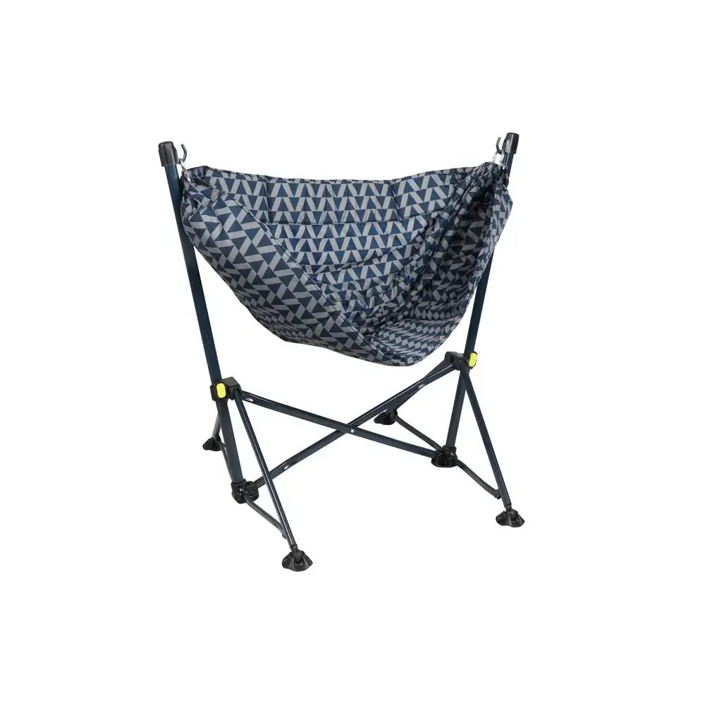 Steel Folding Hammock Chair Padded Seat Outdoor Relaxation Camping Portable Blue Water-Resistant 38" x 37" x 33" 300 lbs.