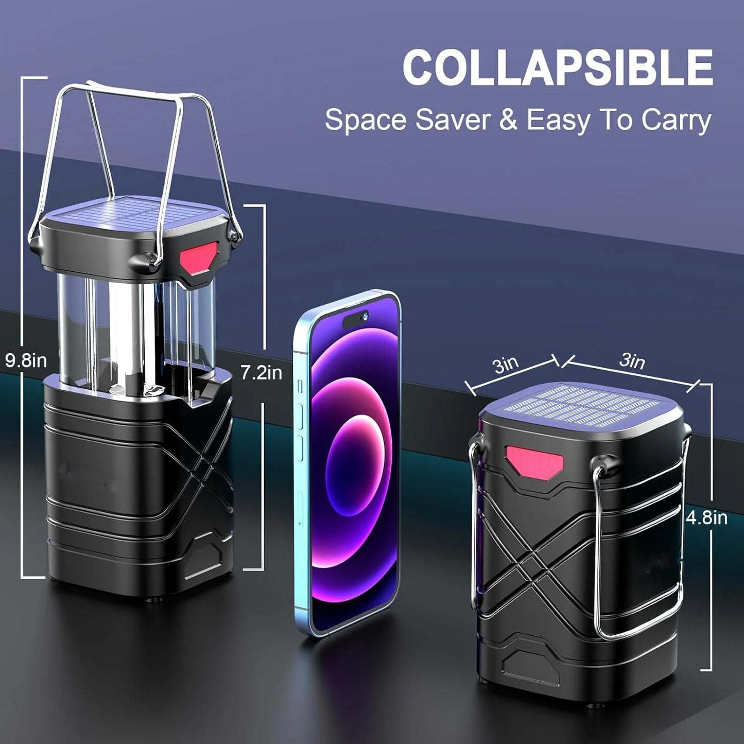 4 Pack Rechargeable Camping Lights - Solar/Battery LED, 3 Modes & USB for Outdoor/Emergencies/Hurricanes - Gift