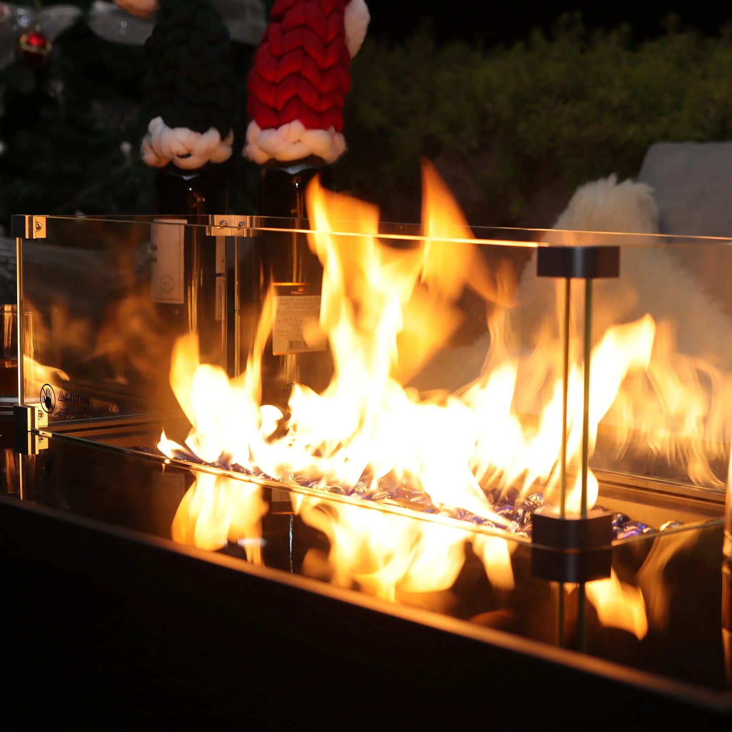 42 Inch Gas Fire Pit Table, 50,000 BTU Propane Pits for Outside with Steel Lid and Waterproof Cover, 2 in 1 Firepit Table