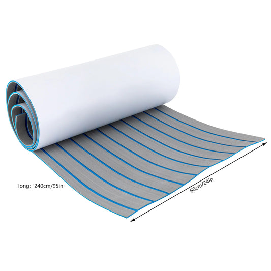 240*60cm/240*90cm EVA Foam Non-Slip Boat Deck Mat 6mm Thick Waterproof Marine Yacht Faux Teak Decking Sheet Flooring Carpet Pad