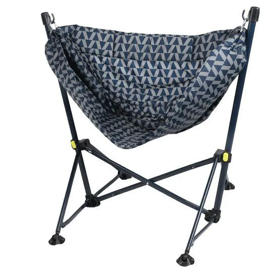 Steel Folding Hammock Chair Padded Seat Outdoor Relaxation Camping Portable Blue Water-Resistant 38" x 37" x 33" 300 lbs.