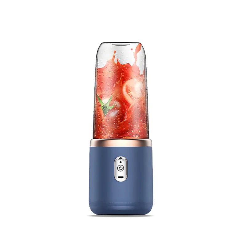 2-in-1 USB Portable Blender & Juicer with 6 Blades, Double Cups for Smoothies, Milkshakes, Iced Drinks - Compact Travel Design