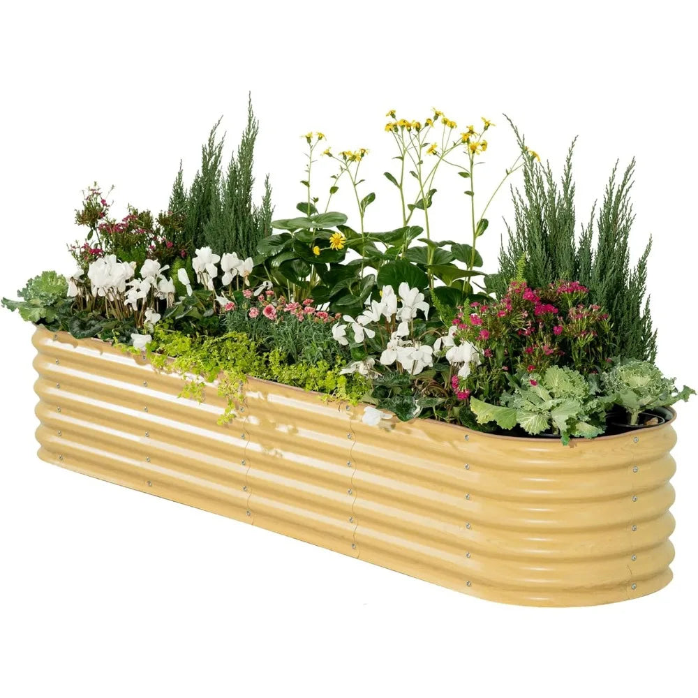 Vego garden Raised Garden Bed Kits, 17" Tall 9 in 1 8ft X 2ft Metal Raised Planter Bed for Vegetables Flowers Ground Planter Box