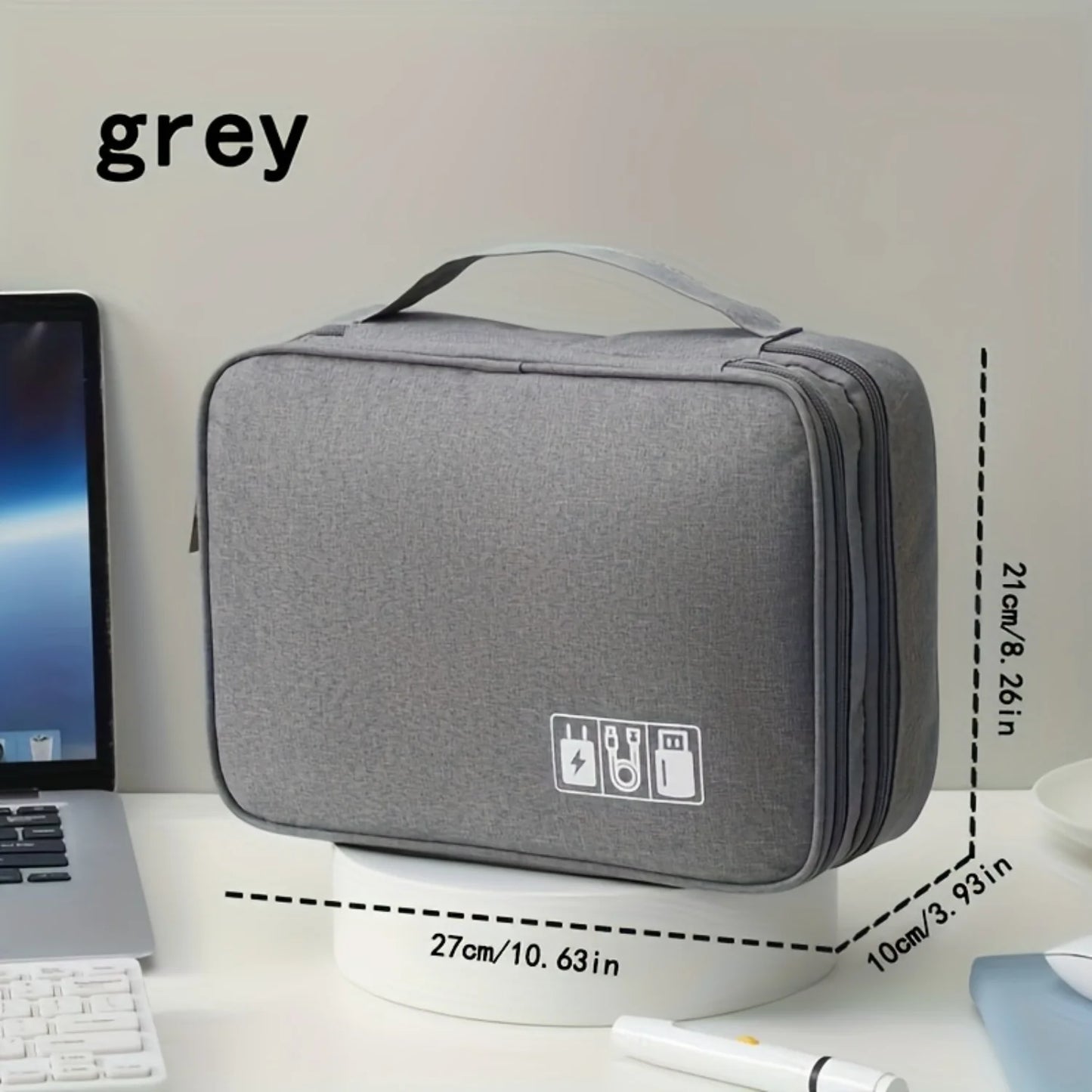 1pc 3 Layer Organizer, Travel Cable Organizer Bag Pouch, Electronic Accessories Carry Case, Portable Waterproof Bag For Cable,