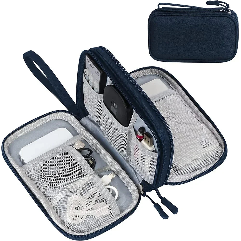 Portable Waterproof Travel Organizer for Electronics Accessories, Cables, Hard Disk, Power Bank