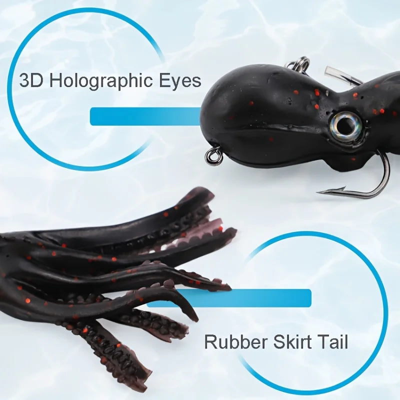 Ackibbik 5pcs Saltwater Squid Skirt Swimbait Soft Fishing Lure with Skirt Tail Lingcod Rockfish Jigs