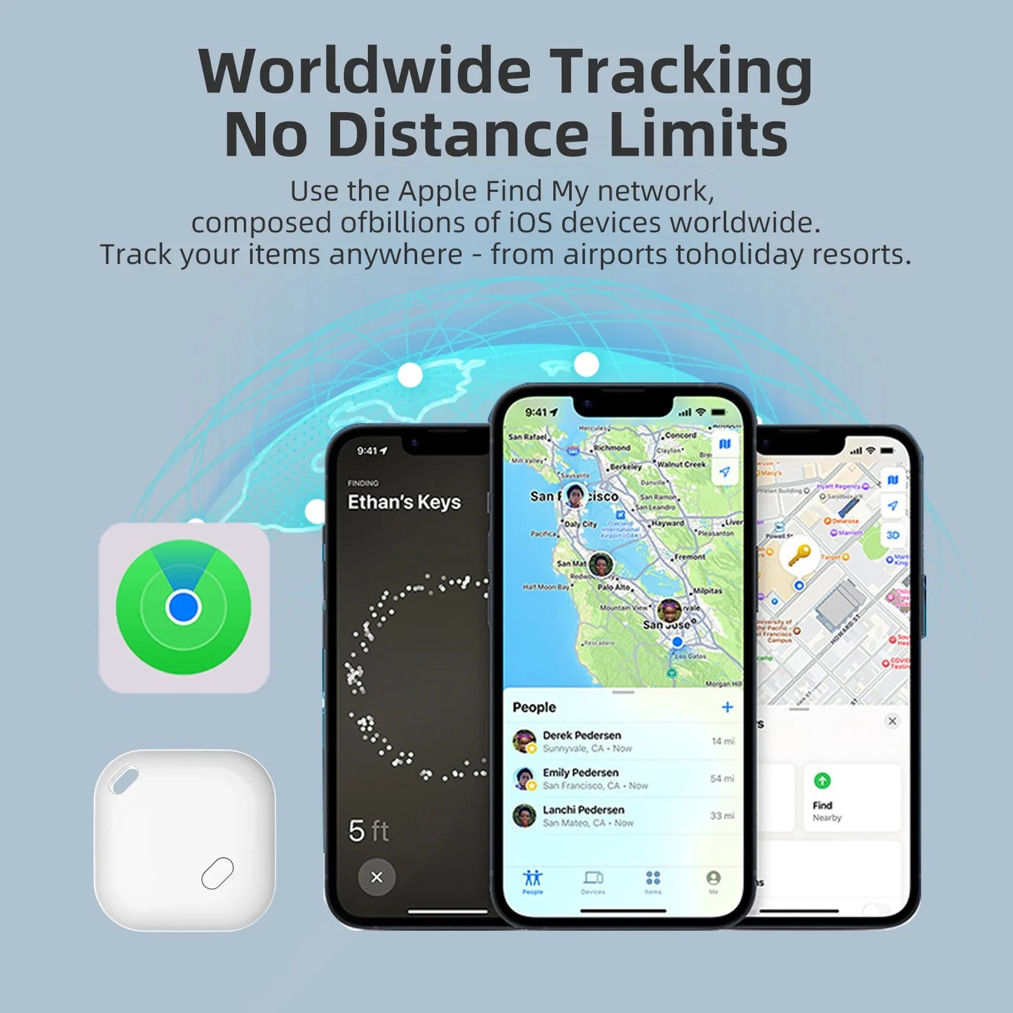 ITag Anti Lost Reminder Device IOS Bluetooth GPS Tracker Work with Apple Find My APP MFI Rated Locator Car Key Pet Kids Finder