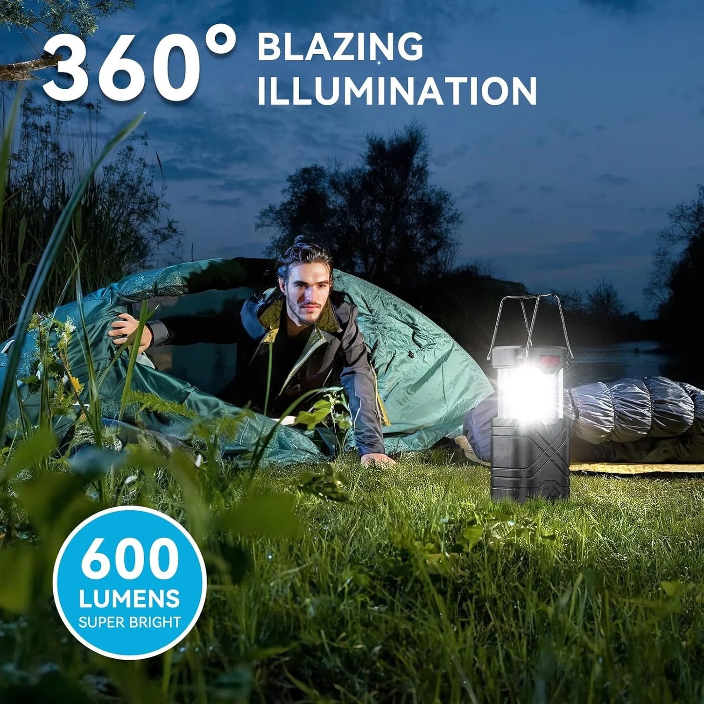 4 Pack Rechargeable Camping Lights - Solar/Battery LED, 3 Modes & USB for Outdoor/Emergencies/Hurricanes - Gift