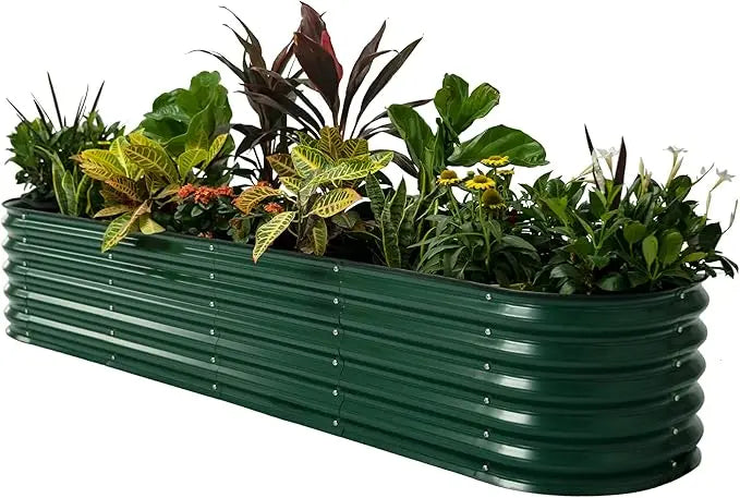 Vego garden Raised Garden Bed Kits, 17" Tall 9 in 1 8ft X 2ft Metal Raised Planter Bed for Vegetables Flowers Ground Planter Box