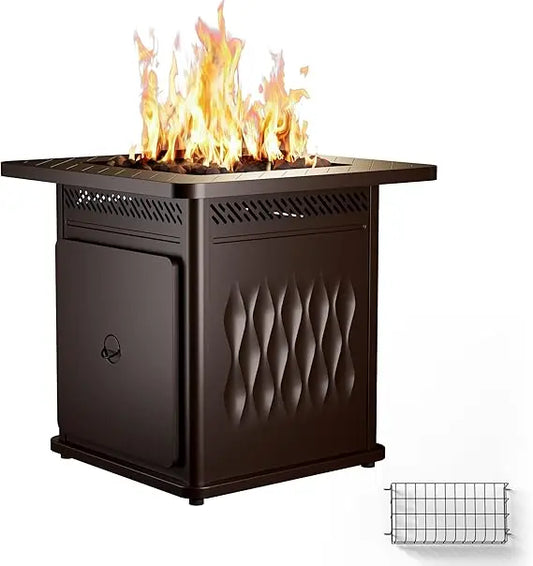 28'' Propane Fire Pit Table, 50,000 BTU Steel Gas FirePit for Outdoor, Outside Patio Deck and Garden, CSA Certified Fire Table