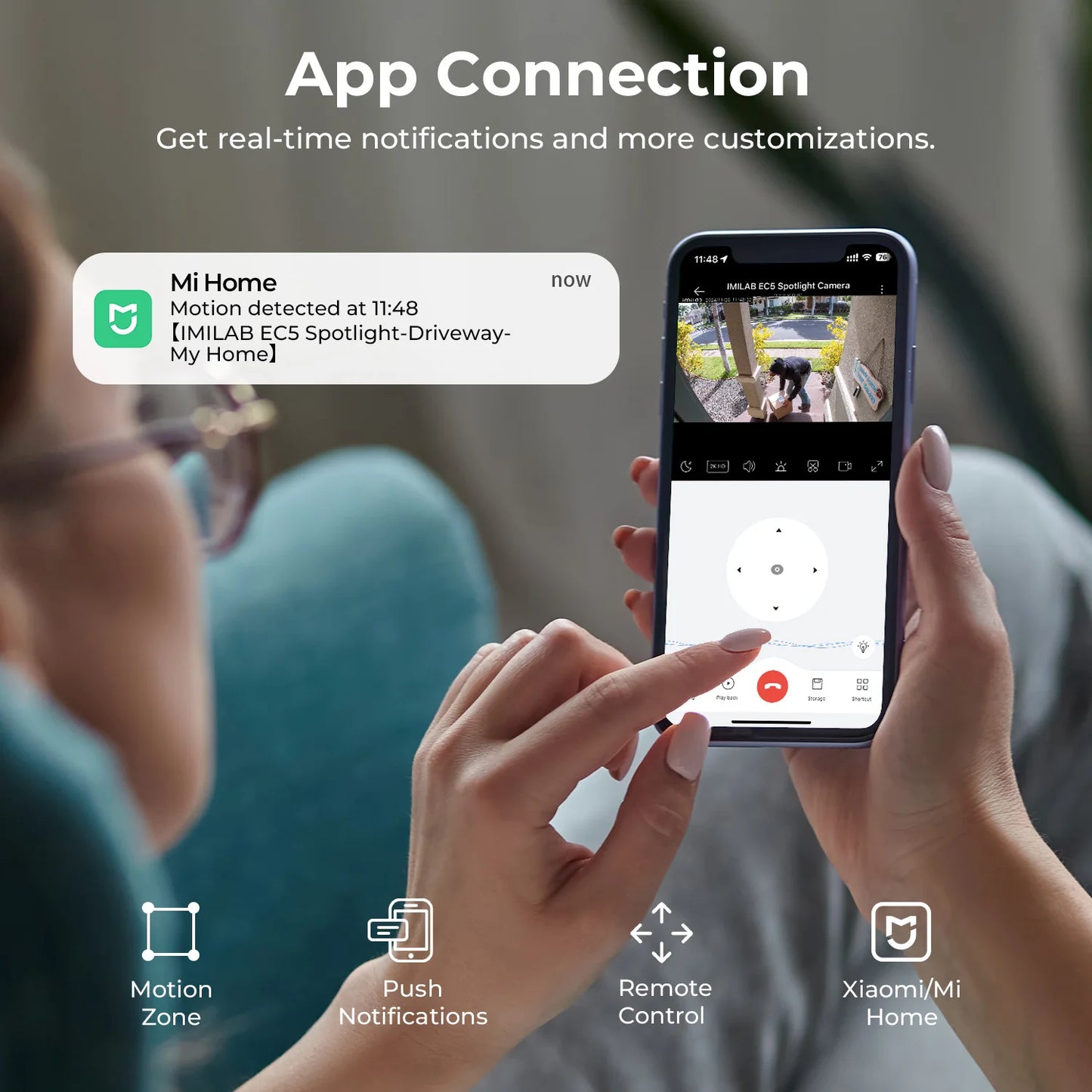 IMILAB EC5 -Smart Security System Kit, Outdoor Video Surveillance, Wireless App Control, Floodlight Camera, Wi-Fi, 2K