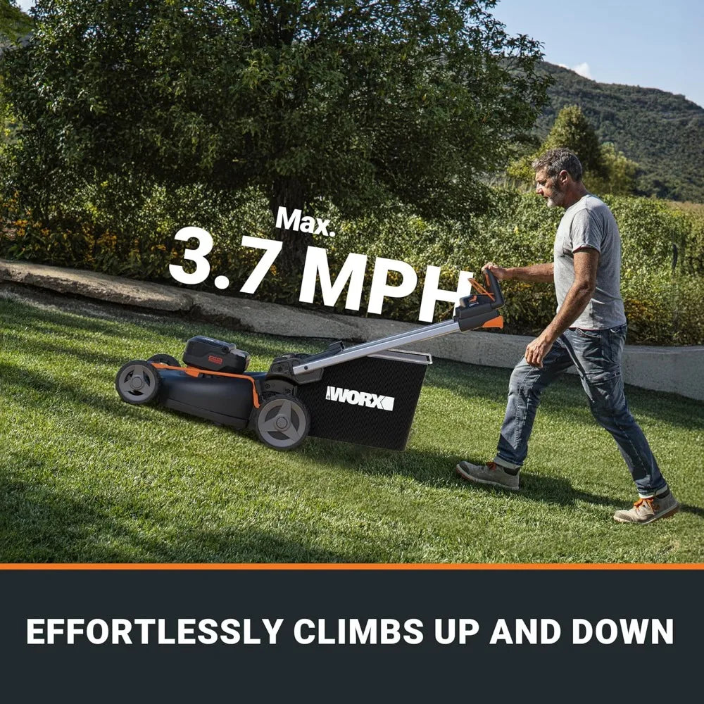 Nitro 40V 21" Cordless Lawn Mower with Aerodeck & Intellicut, Electric Mower with Variable Speed, Self-propelled Lawn Mower WG7