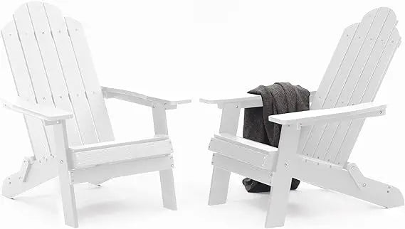 Folding Adirondack Chair Weather Resistant Plastic Fire Pit Chairs Adorondic Plastic Outdoor Chairs for Firepit Area Seating Li