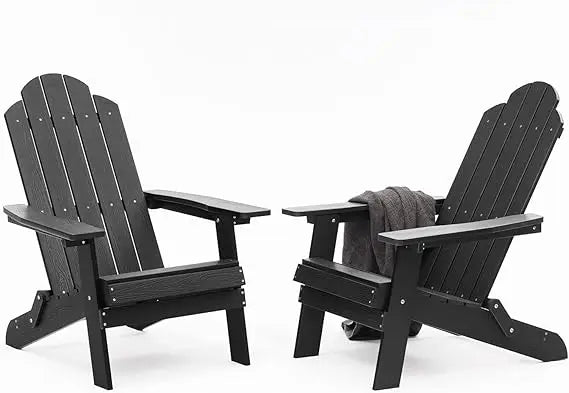 Folding Adirondack Chair Weather Resistant Plastic Fire Pit Chairs Adorondic Plastic Outdoor Chairs for Firepit Area Seating Li