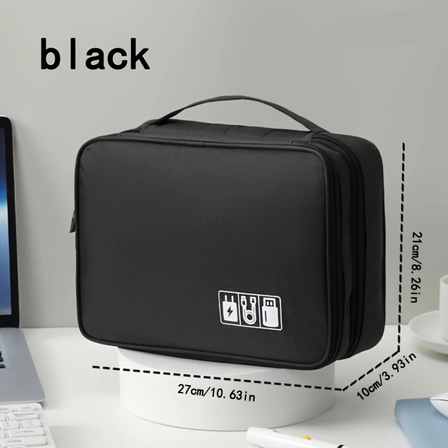 1pc 3 Layer Organizer, Travel Cable Organizer Bag Pouch, Electronic Accessories Carry Case, Portable Waterproof Bag For Cable,