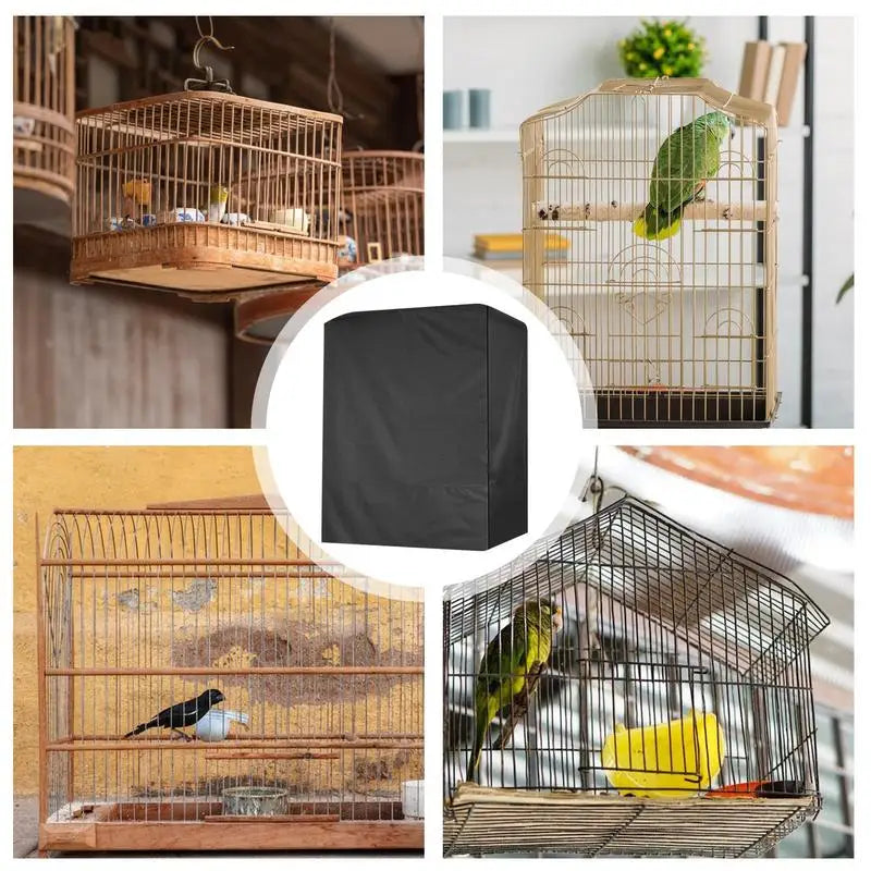 Bird Cage Cover Good Night Black Universal Oxford Cloth Waterproof Dustproof Cage Cover Blackout & Breathable Cage Shading Cover