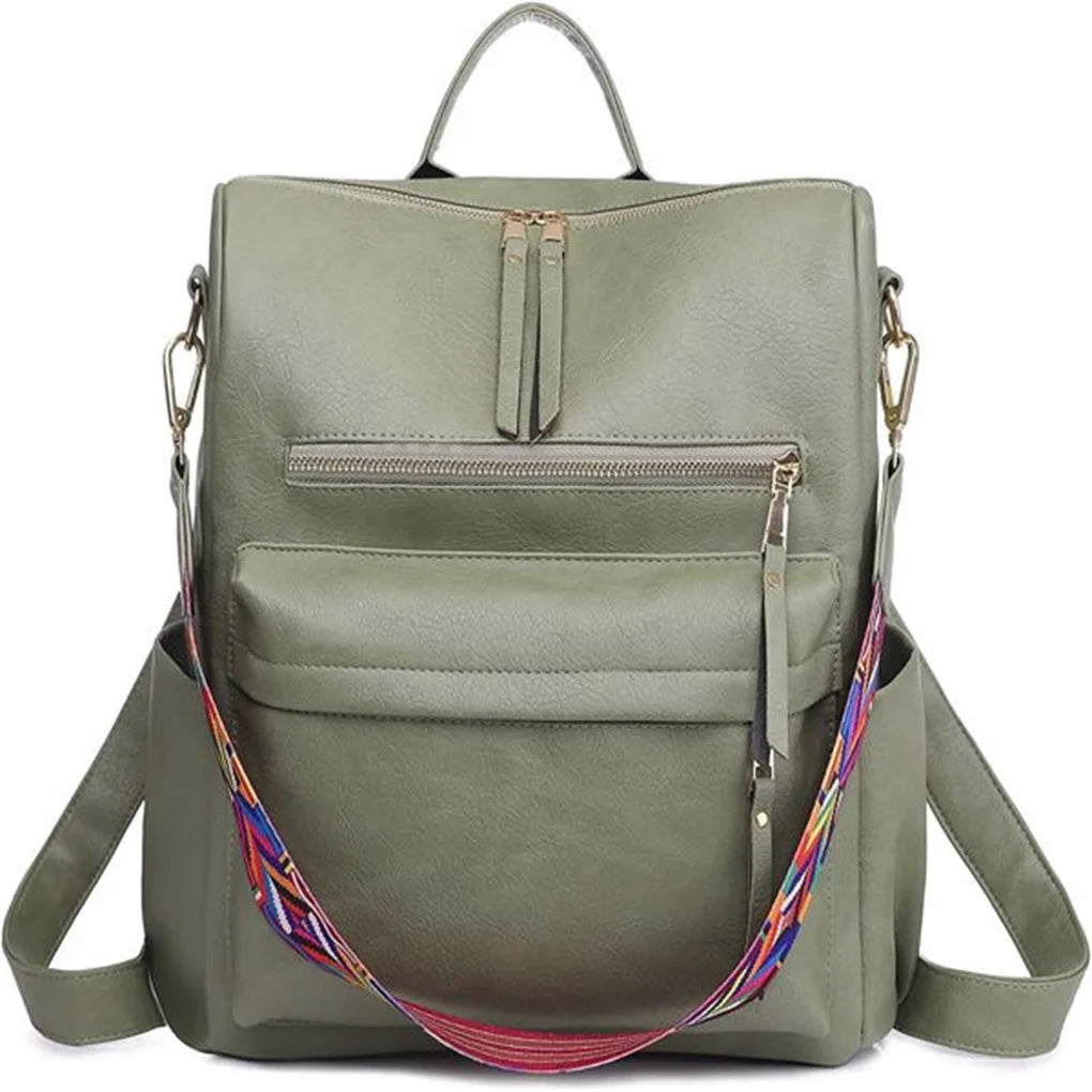 PU Leather Backpack Purse For Women Convertible Ladies Fashion Casual Large School Shoulder Bags