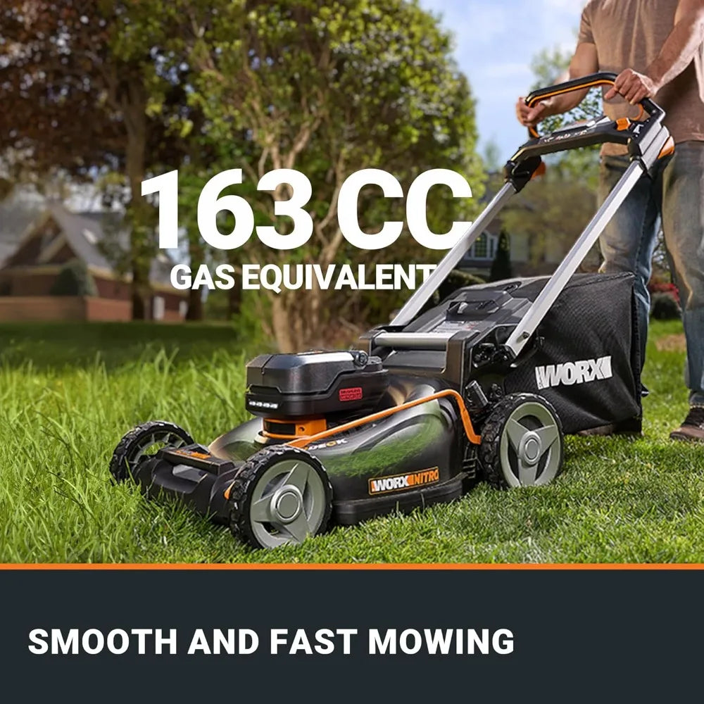 Nitro 40V 21" Cordless Lawn Mower with Aerodeck & Intellicut, Electric Mower with Variable Speed, Self-propelled Lawn Mower WG7