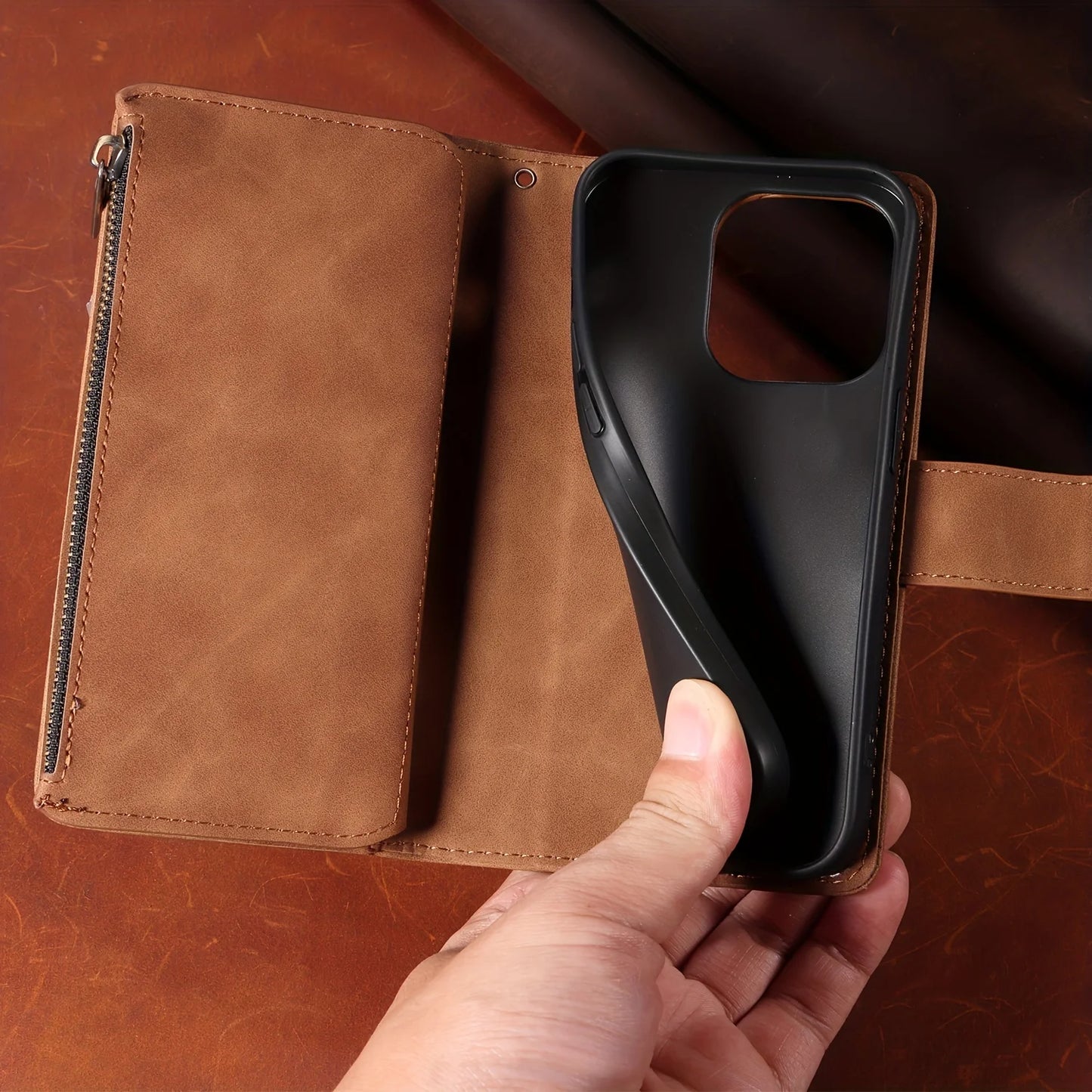 Wallet Case For Women, RFID Blocking Card Holder, PU Leather Flip Phone Case With Crossbody Strap Wristlet Kickstand For  15/15p