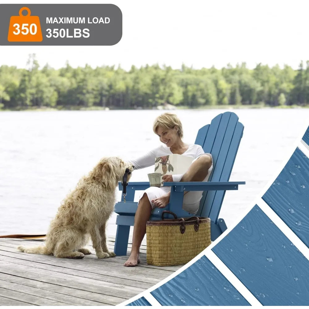 Folding Adirondack Chair Weather Resistant Plastic Fire Pit Chairs Adorondic Plastic Outdoor Chairs for Firepit Area Seating Li