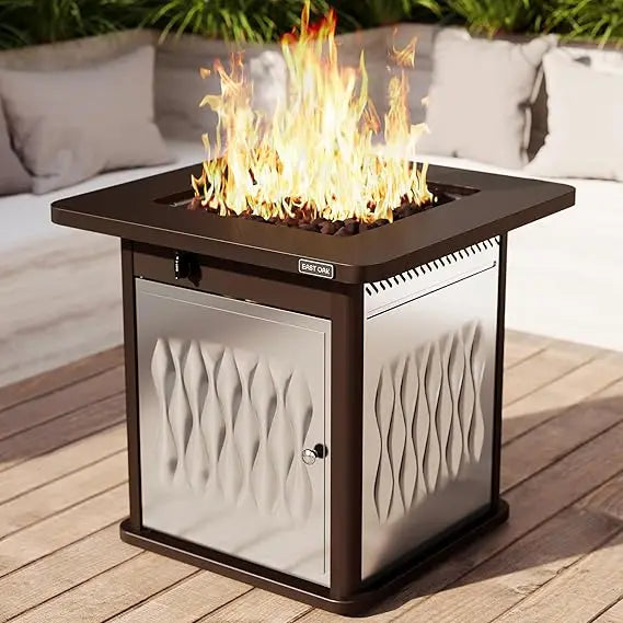 28'' Propane Fire Pit Table, 50,000 BTU Steel Gas FirePit for Outdoor, Outside Patio Deck and Garden, CSA Certified Fire Table