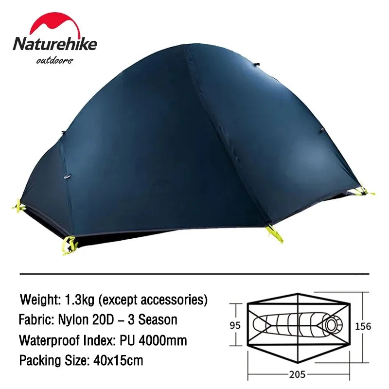 Naturehike Tent Ultralight 1 Person Cycling Tents Portable Backpacking Tent 20D Nylon Waterproof Tent Camping Tent Hiking Tent