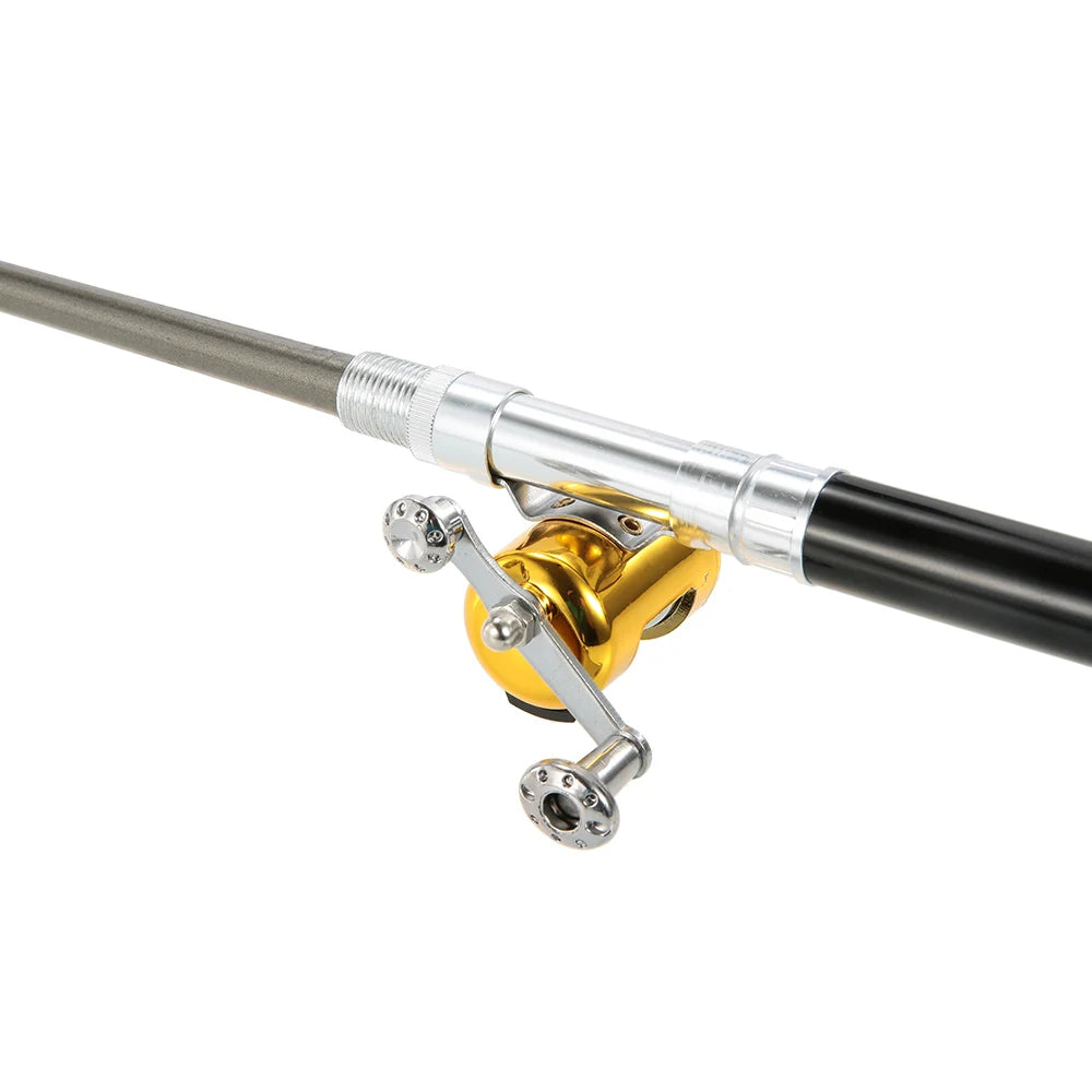 Fishing Rod Reel Combo Set Mini Telescopic Portable Pocket Pen Fishing Rod Pole + Reel Aluminum Alloy Fishing Line Soft Lures