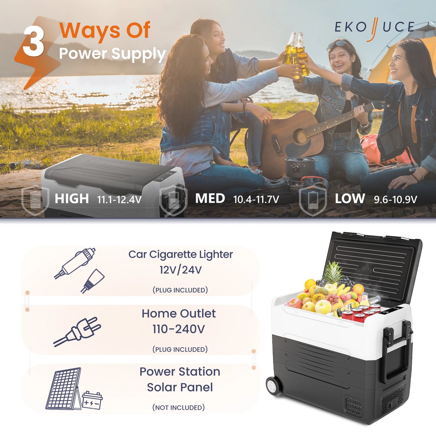 SIMZLIFE 12V Portable Car Refrigerator Compressor 35/45/55L Mini Fridge Freezer Cooler Ice Box Keep Cool for Camping Fishing
