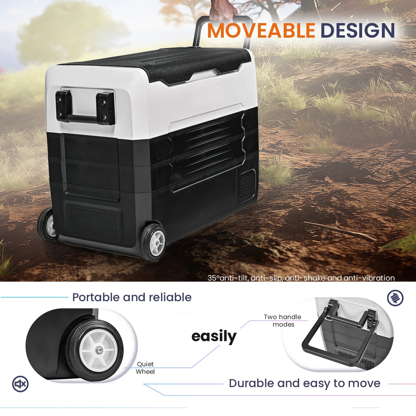 SIMZLIFE 12V Portable Car Refrigerator Compressor 35/45/55L Mini Fridge Freezer Cooler Ice Box Keep Cool for Camping Fishing