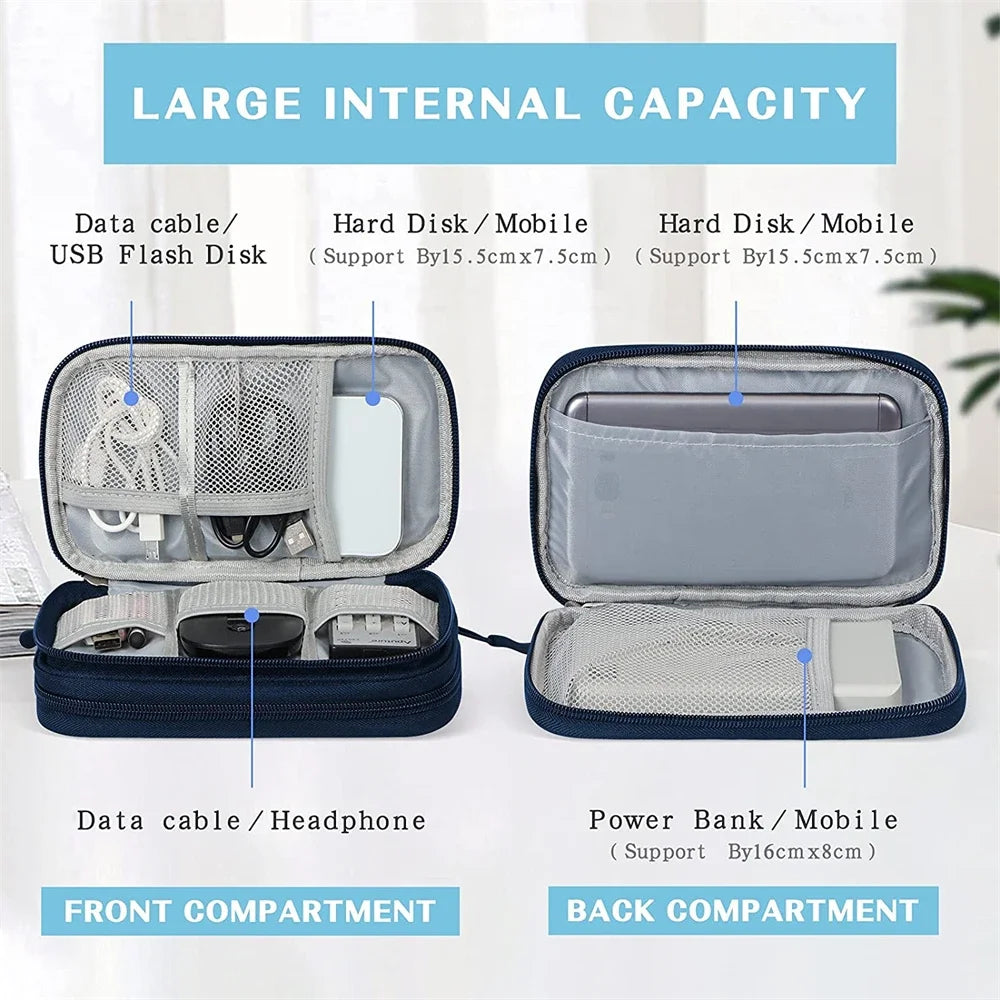 Portable Waterproof Travel Organizer for Electronics Accessories, Cables, Hard Disk, Power Bank