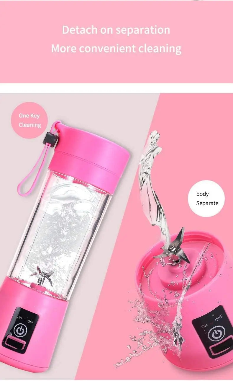 Portable Blender, Personal Mixer Fruit Rechargeable with USB, Mini Blender for Smoothie, Blue