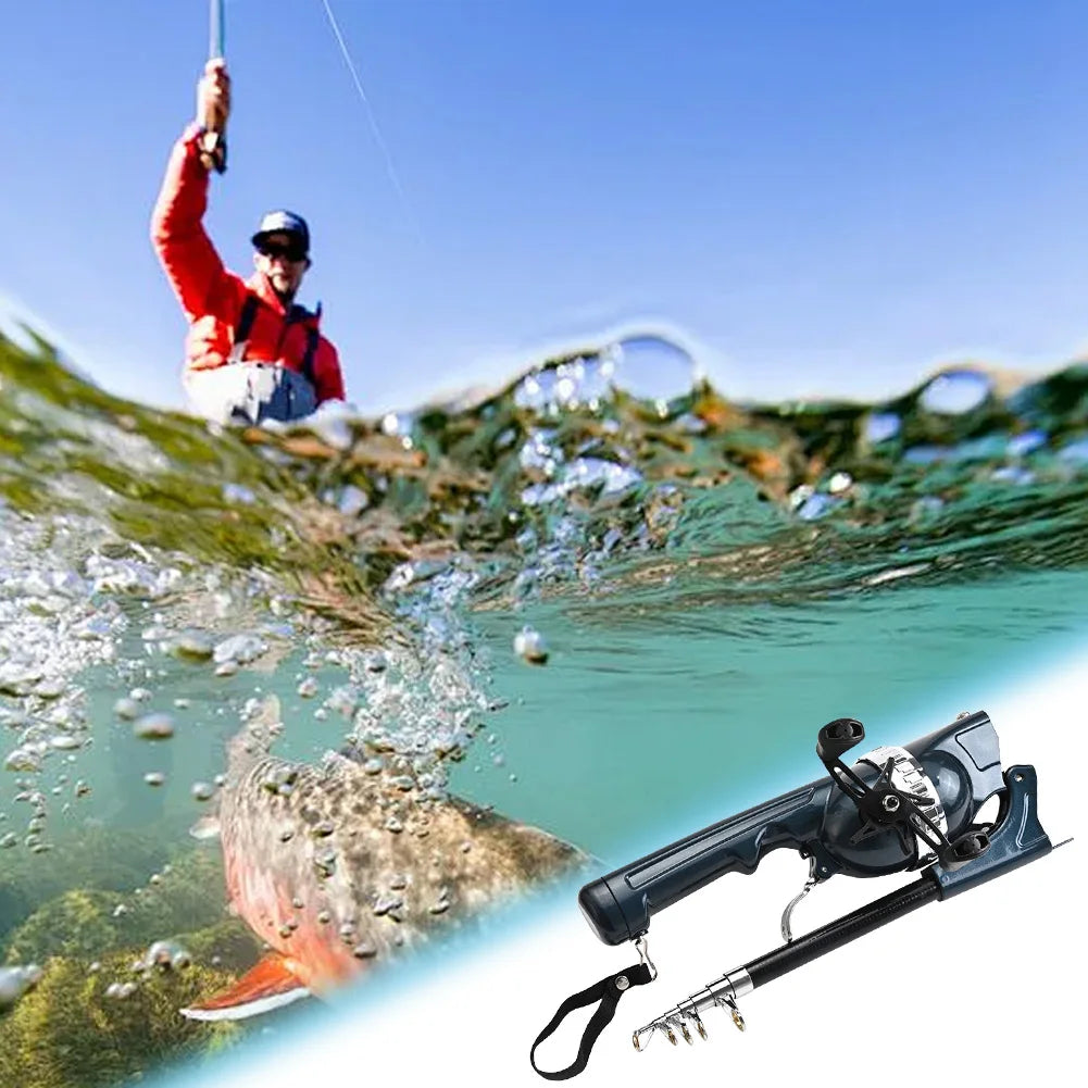 Folding Fishing Rod Telescopic Fishing Pole with Reel Line Spinning Rod Carbon Fiber for Outdoor Fishing Gifts for Men