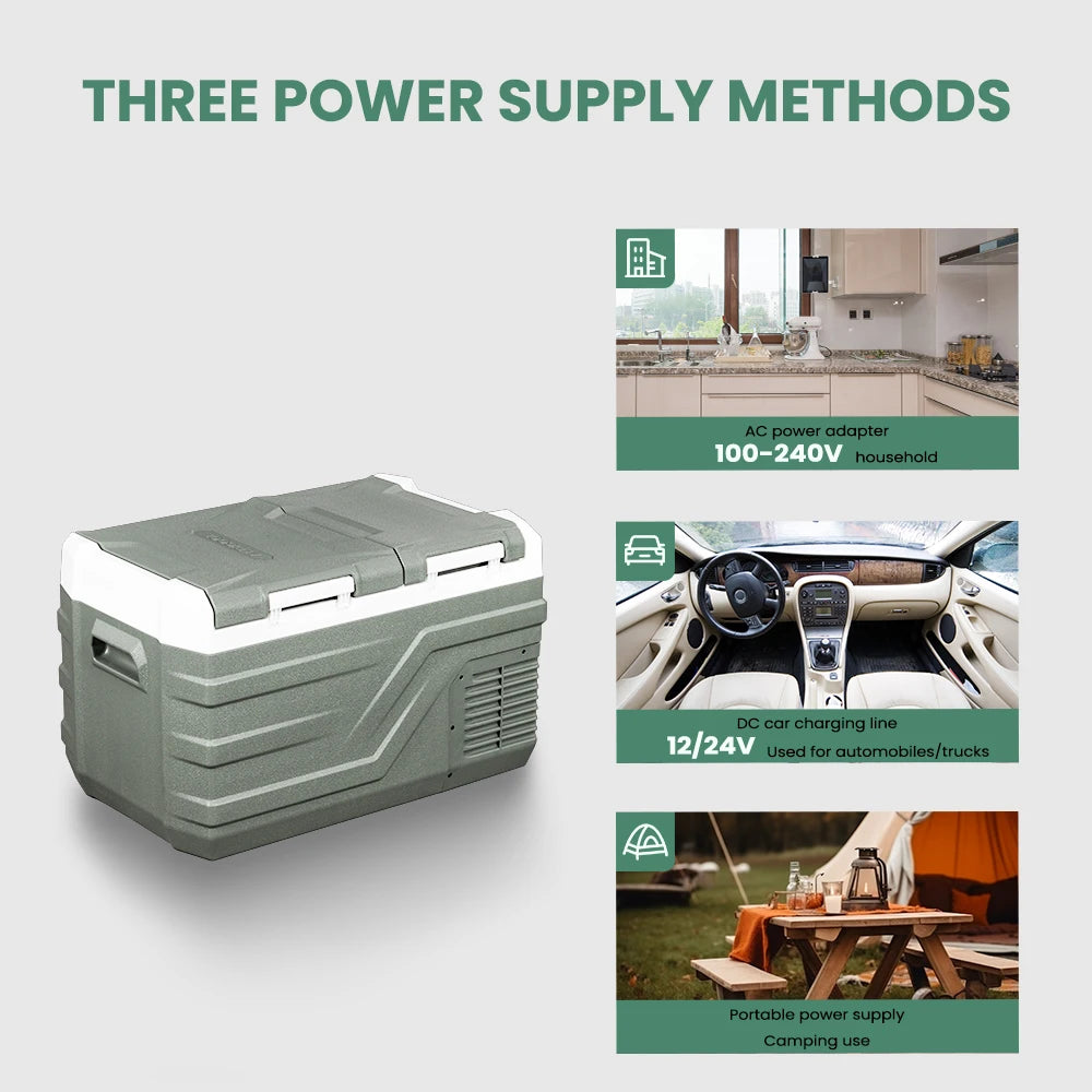 Alpicool NLS 20L 30L 40L Car Refrigerator Mini Fridge Freezer 12V Portable Compressor Cooler 12/24V DC 100-240V AC for Camping
