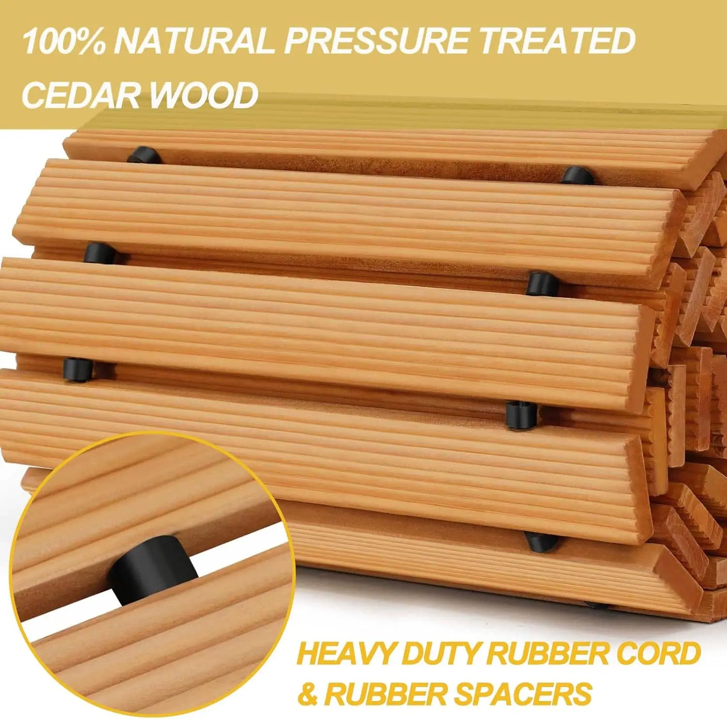 12FT Wooden Garden Pathway，Roll Out Wooden Pathway Weather-Resistant Walkway for Outdoor Patios 17" W
