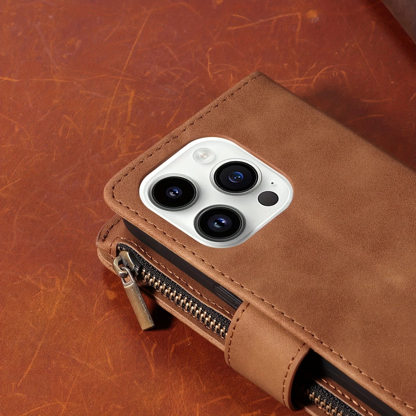 Wallet Case For Women, RFID Blocking Card Holder, PU Leather Flip Phone Case With Crossbody Strap Wristlet Kickstand For  15/15p