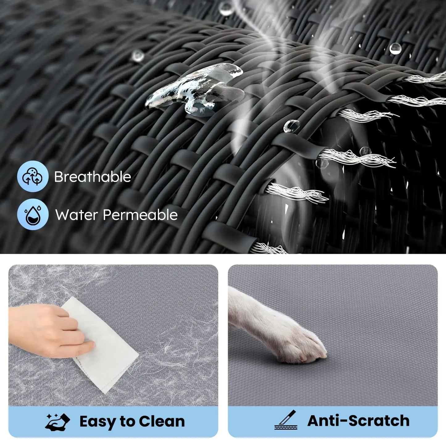 Elevated Dog Bed, Cooling Raised Pet Cot with Chew Proof Mesh Fabric and Steel Frame, Portable Dog Cot for Outdoor Indoor Use