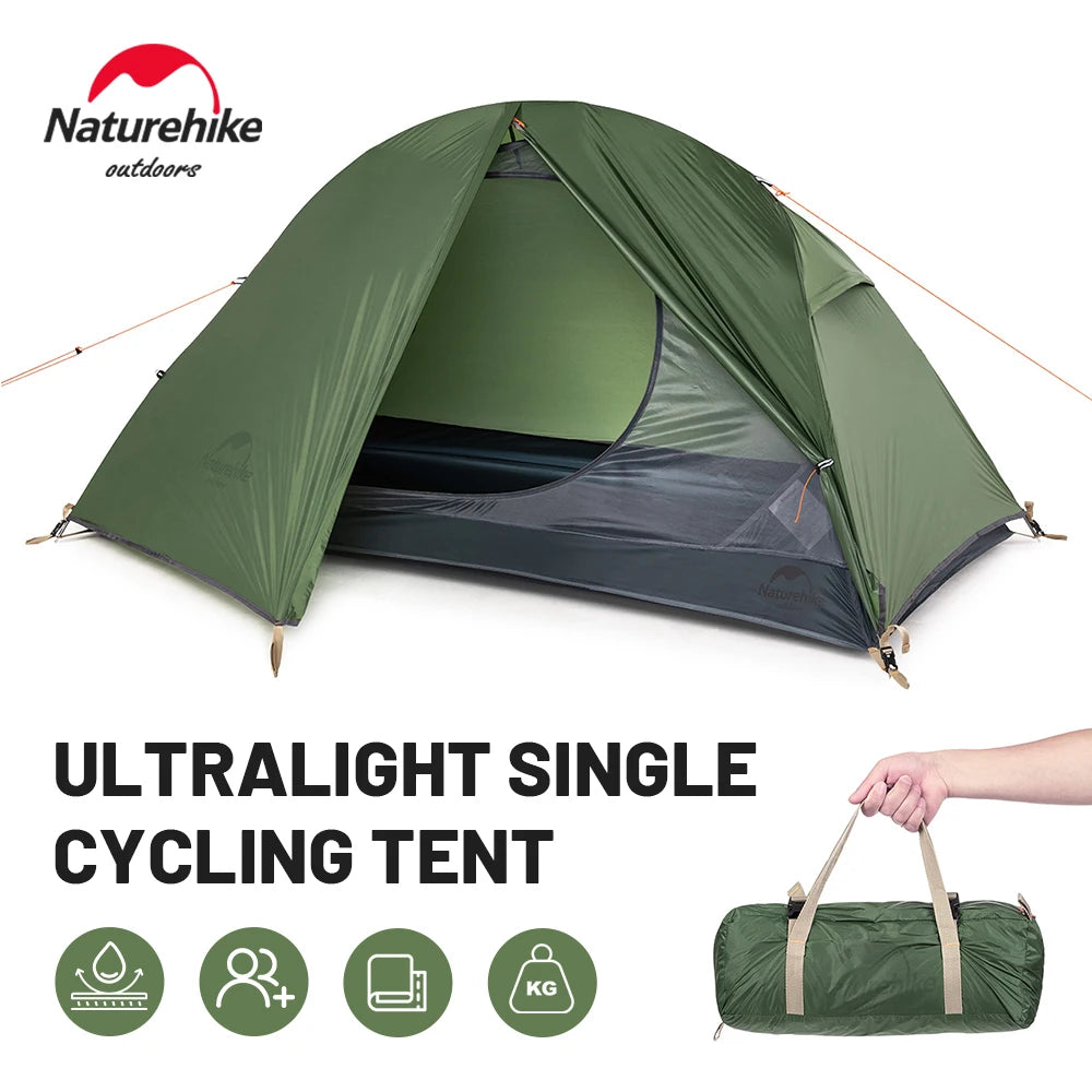 Naturehike Tent Ultralight 1 Person Cycling Tents Portable Backpacking Tent 20D Nylon Waterproof Tent Camping Tent Hiking Tent