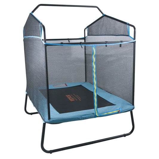 6FT Kids Trampoline, 72" Indoor/Outdoor Toddler Trampoline w/ Safety Net, Gymnastics Bar & Hammock - Gift for Ages 3+