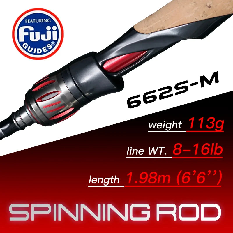 Seasir Repeater Spining&Casting Fihsing Rod Fuji-O Guide Rings Carbon High Sensitivity 2A Grade Cork Handle 6Kg Super Drag